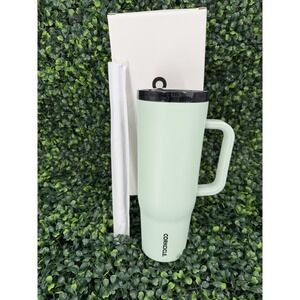 Corkcicle Cruiser Cup 40oz Insulated Tumbler Sage Mist Straw And Spill Proof Lid